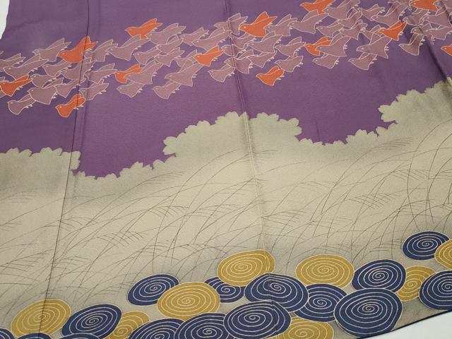 平和屋着物●人形作家・ホリヒロシ　訪問着　千鳥　吉祥丸文　正絹　逸品　CAAX1193vf 平和屋着物○人形作家・ホリヒロシ 訪問着 千鳥 吉祥丸文 正絹 逸品