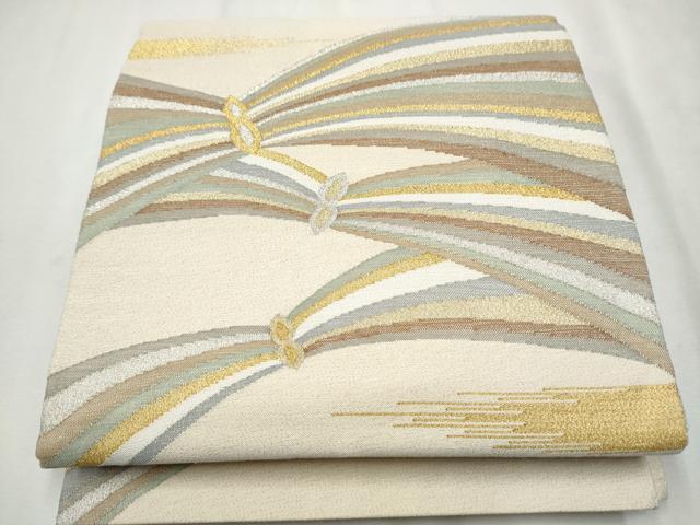 平和屋着物●爪掻き本綴れ　六通柄袋帯　吉祥文　金銀糸　正絹　逸品　CAAX1204hy