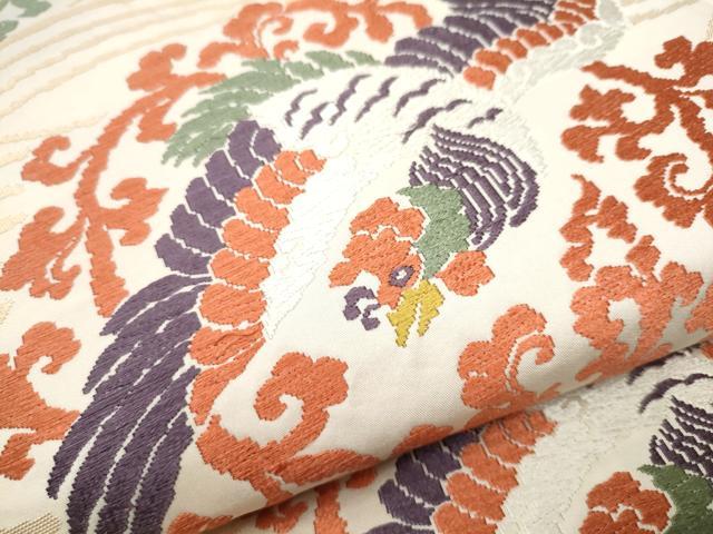 【逸品】●絹芭蕉●唐草文様●盛夏● 平和屋着物□六通柄袋帯 草花文 黒地 本金箔 逸品 DAAI7778fe