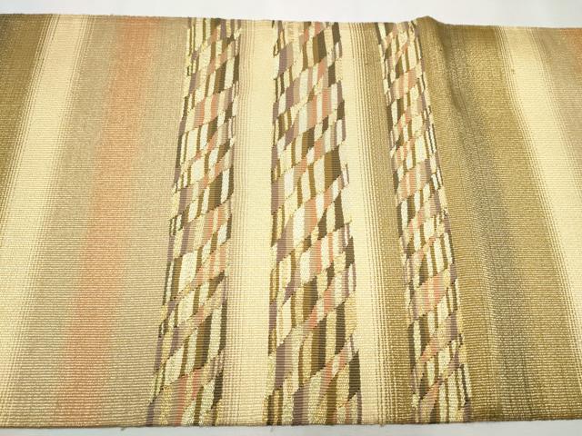 絹 袋帯☆【ひなや工房 くむ・あむ・おる】伊豆蔵明彦 唐組 金糸×紫 お太鼓柄 絹 袋帯☆【ひなや工房 くむ・あむ・おる】伊豆蔵明彦 唐組 金糸×