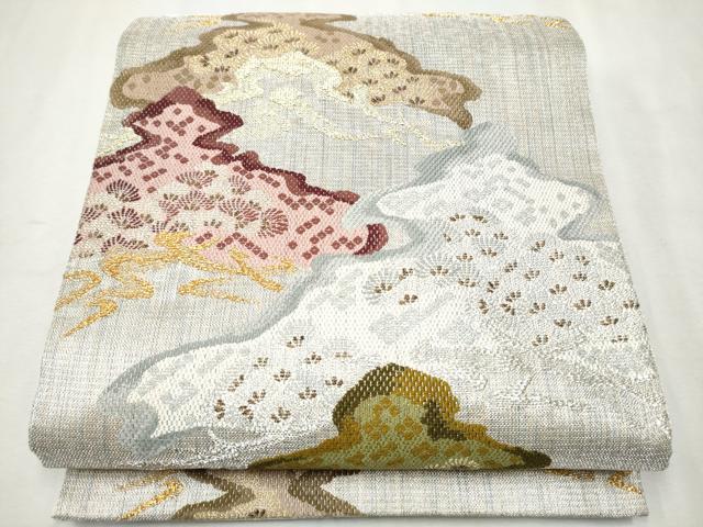 平和屋着物●六通柄袋帯　松　金銀糸　正絹　逸品　CAAX1254hy