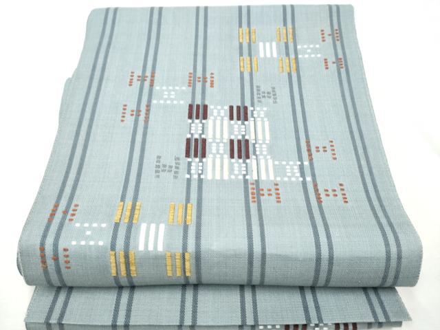 平和屋着物●八寸名古屋帯　幾何学文　正絹　逸品　CAAX1256hy