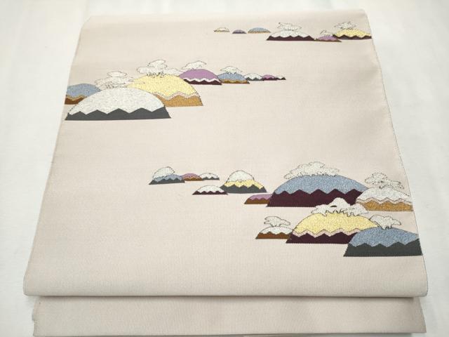 平和屋着物●爪掻き本綴れ　八寸名古屋帯　遠山文　金銀糸　正絹　逸品　CAAX1257hy