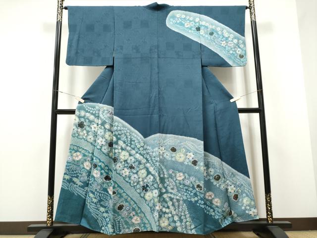 平和屋着物●訪問着　絞り　辻が花　正絹　逸品　CAAX1353hy