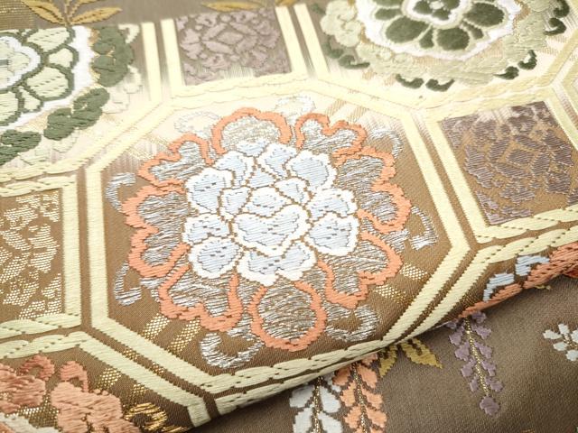 平和屋着物●六通柄袋帯　唐織　蜀江花文　金銀糸　正絹　逸品　CAAX1390hy 平和屋着物○六通柄袋帯 唐織 蜀江花文 金銀糸 正絹 逸品