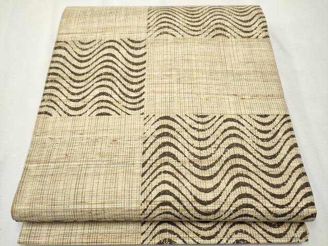 平和屋着物●全通柄袋帯　変わり市松文　金糸　正絹　逸品　未使用　CAAX1391hy