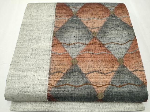 平和屋着物●太鼓柄袋帯　紬地　吉祥文　正絹　逸品　未使用　CAAX1399hy