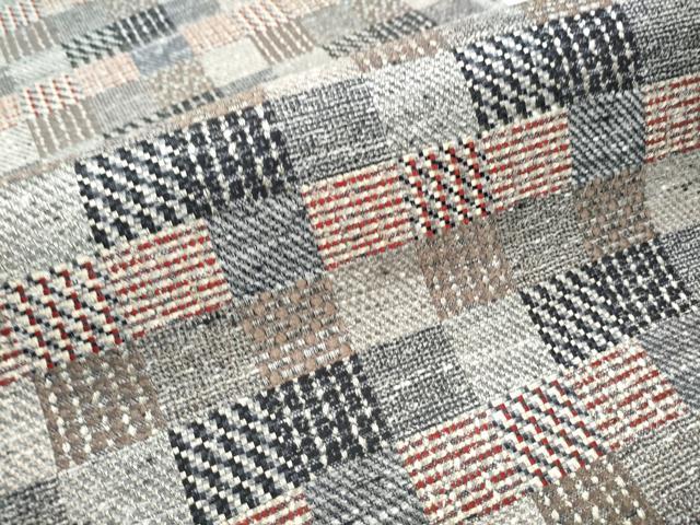 平和屋着物○両面全通柄袋帯 紬地 市松文 正絹 逸品 CAAX1400hy