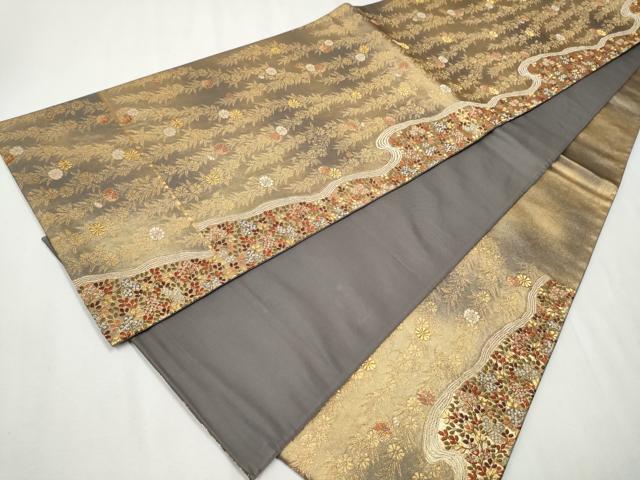 平和屋着物○西陣の名門 加納幸謹製 六通柄袋帯 唐織 草花