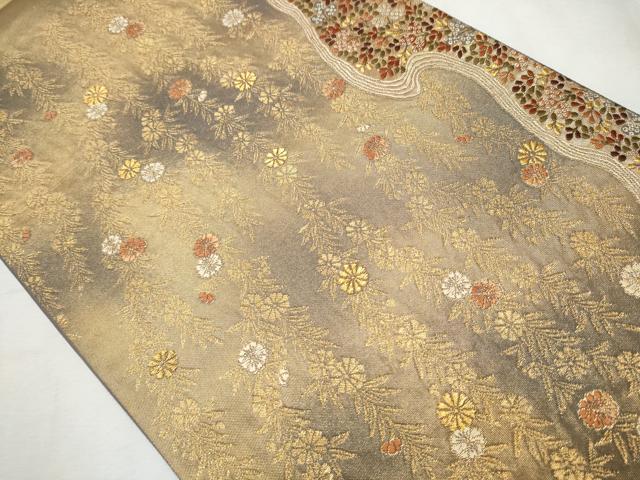 平和屋着物○西陣の名門 加納幸謹製 六通柄袋帯 唐織 草花