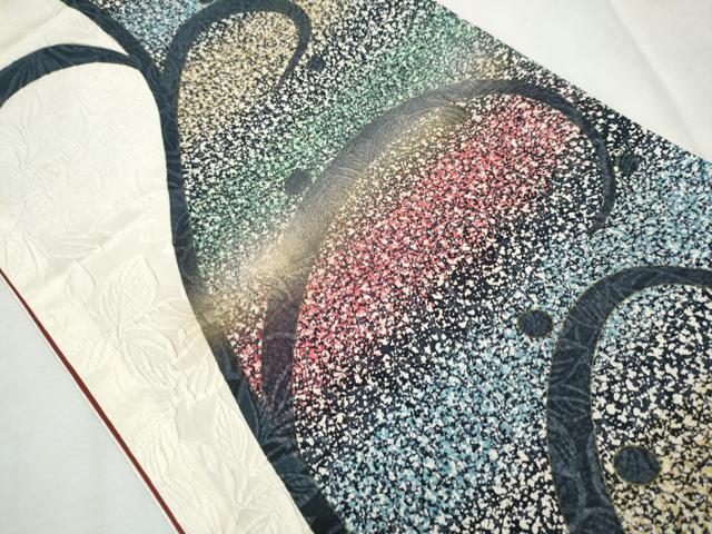 平和屋着物○博多織 鵬翔 全通柄袋帯 ふくれ織 唐草文 金糸 正絹 逸品