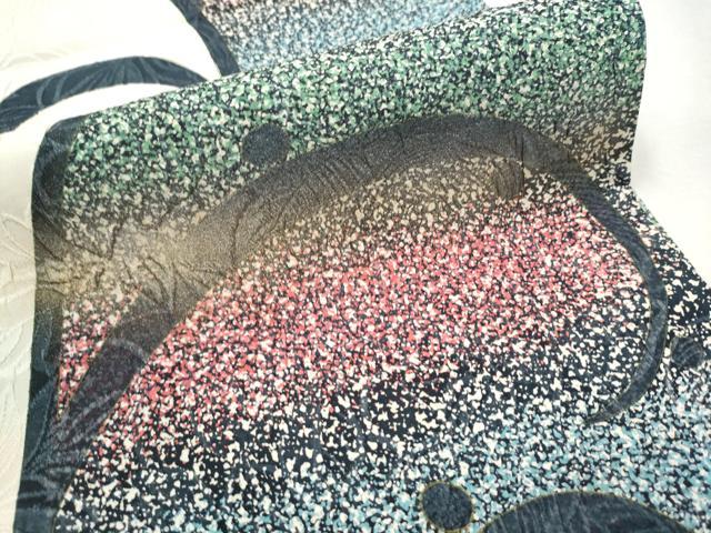 平和屋着物○博多織 鵬翔 全通柄袋帯 ふくれ織 唐草文 金糸 正絹 逸品