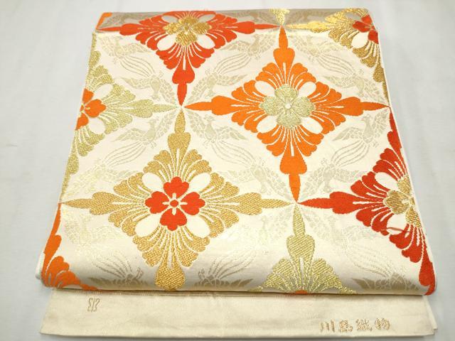 平和屋着物●西陣　川島織物　六通柄　本袋帯　鳳凰花文　金糸　正絹　逸品　CAAX1443hy