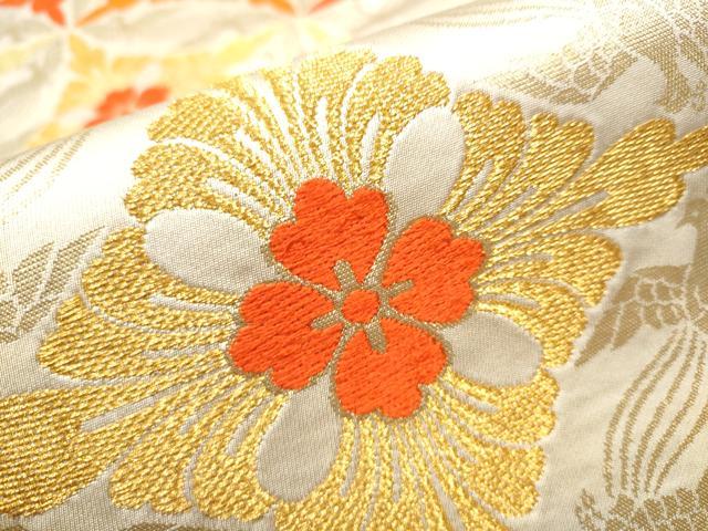平和屋着物○西陣 川島織物 六通柄 本袋帯 鳳凰花文 金糸 正絹 逸品