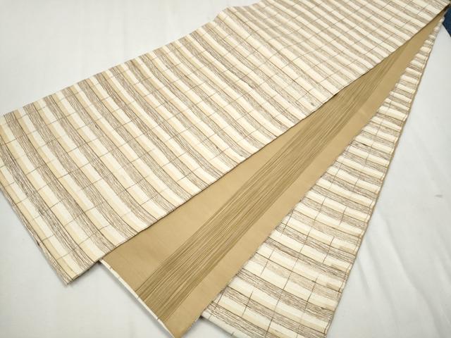 平和屋着物○インド・アッサム 野蚕糸 手織 ムガシルク 全通柄袋帯 横