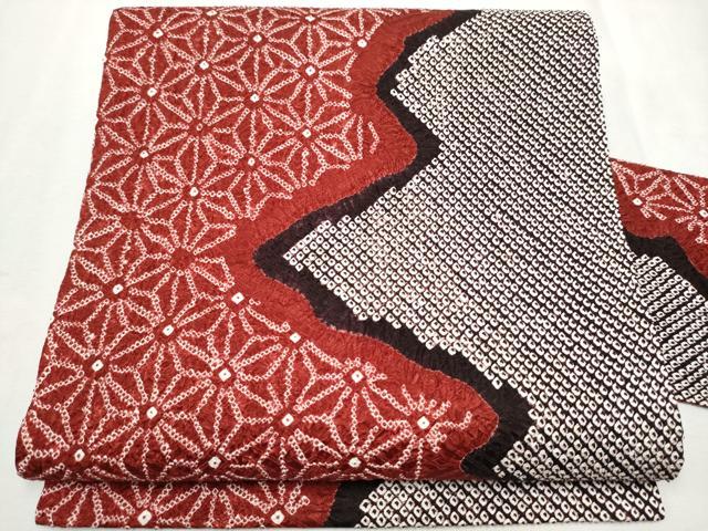 【名門 きぬたや】総絞り 九寸名古屋帯❣️ 藤娘きぬたや】 特選総絞り染九寸名古屋帯 ≪御仕立て上がり・中古美品