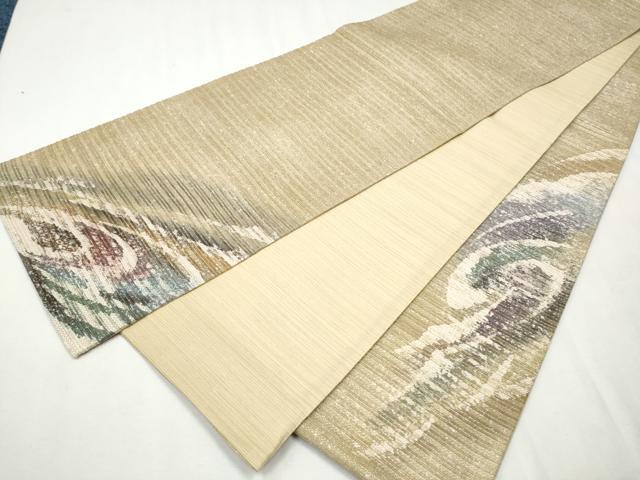 平和屋着物●太鼓柄袋帯　流水文　金通し地　さが美扱い　正絹　逸品　CAAX1475hy 平和屋着物○太鼓柄袋帯 流水文 金通し地 さが美扱い 正絹 逸品