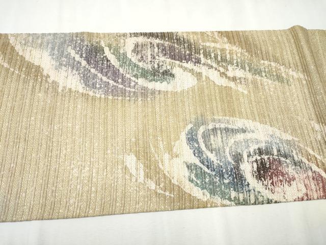 平和屋着物●太鼓柄袋帯　流水文　金通し地　さが美扱い　正絹　逸品　CAAX1475hy 平和屋着物○太鼓柄袋帯 流水文 金通し地 さが美扱い 正絹 逸品