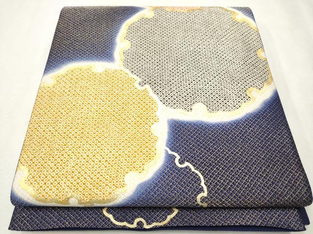 平和屋着物●六通柄袋帯　雪輪鹿の子文　金彩　正絹　逸品　CAAX1485hy