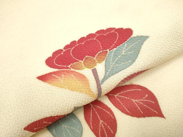 平和屋着物○本加賀友禅作家 和田与吉 九寸名古屋帯 型染め 枝椿 鬼