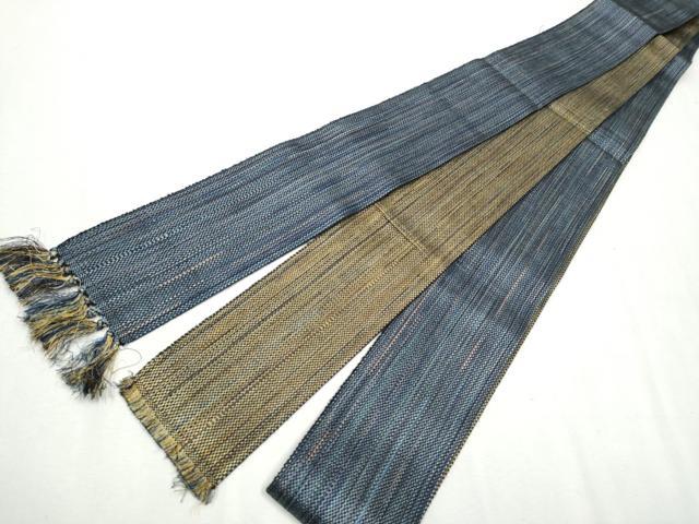 平和屋着物●男性　本場筑前博多織　角帯　霞文　正絹　逸品　CAAX1540hy