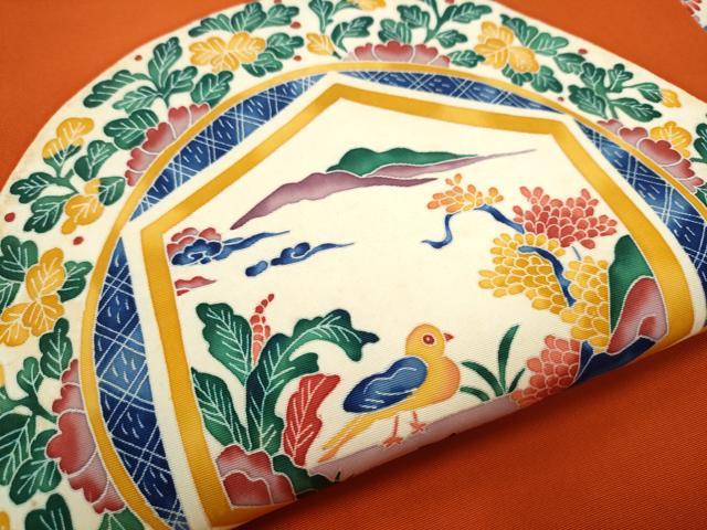 平和屋着物○本加賀友禅作家 押田正義 塩瀬 九寸名古屋帯 花