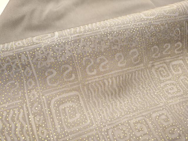平和屋着物○塩瀬 九寸名古屋帯 幾何学文様 金彩 正絹 逸品 CAAX1581hy