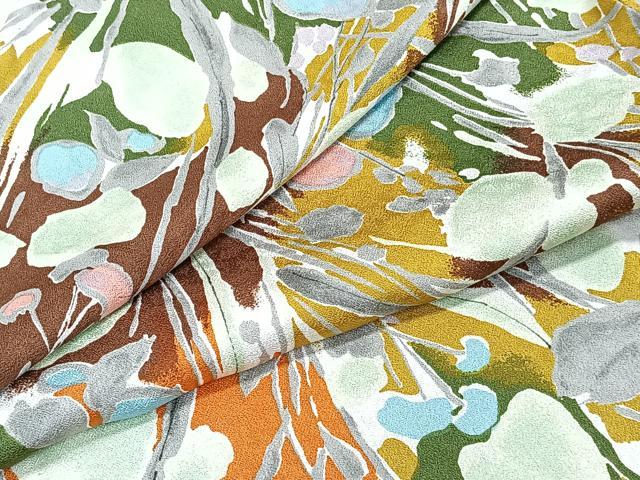 平和屋着物▽小紋　単衣　草花文　洗える着物　CAAX2429xi