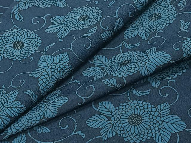 平和屋着物▽小紋　単衣　花唐草文　洗える着物　CAAX2433xi