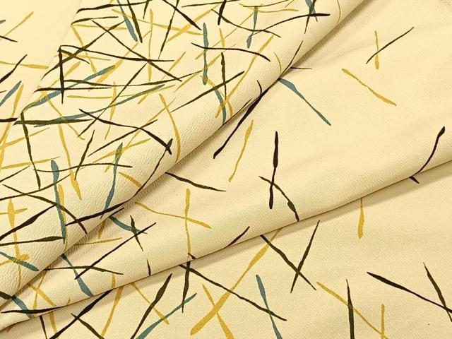 平和屋着物▽小紋　単衣　幾何学文　洗える着物　CAAX2447xi