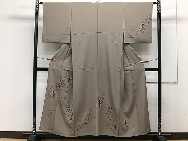 平和屋着物▽訪問着　単衣　総刺繍　人物文　正絹　逸品　CAAX2506xi