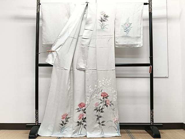 平和屋着物▽訪問着　単衣　花蝶文　正絹　逸品　CAAX2511xi_1