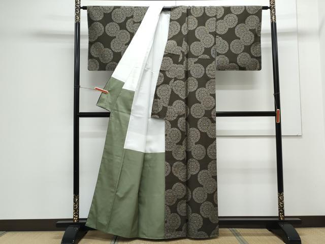 平和屋着物●本場大島紬　9マルキ　片輪車文　正絹　逸品　未使用　CAAX3041th