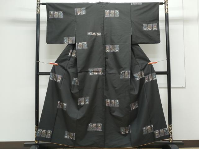 平和屋着物●本場大島紬　9マルキ　童子遊び　正絹　逸品　未使用　DAAY5714ud 平和屋着物○本場大島紬 9マルキ 童子 正絹 逸品 CAAX3078th