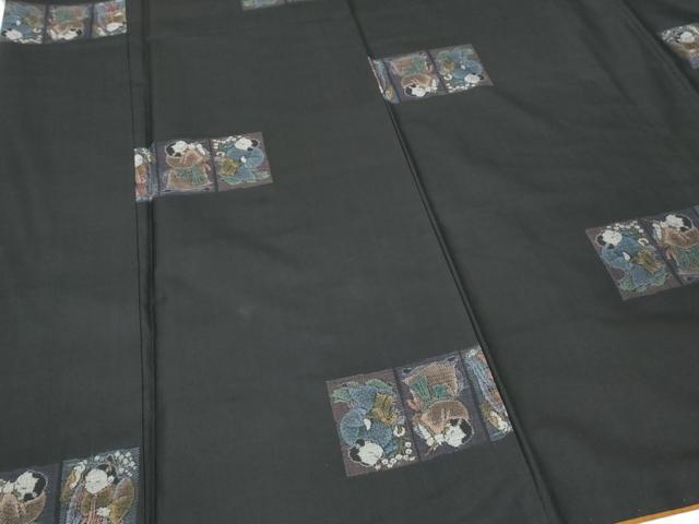 平和屋着物○本場大島紬 9マルキ 童子 正絹 逸品 CAAX3078th