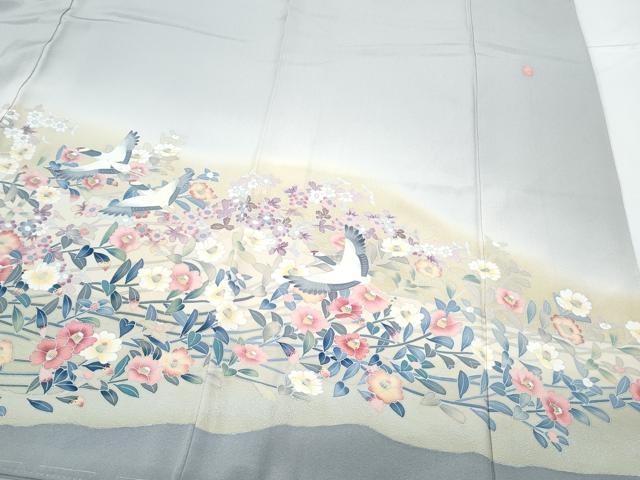 平和屋着物○豪華色留袖 友禅 作家物 花鳥文 暈し染め 正絹