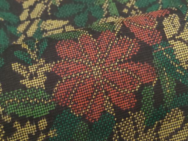 平和屋着物○本場大島紬 7マルキ 草花文 正絹 逸品 未使用 CAAX3096th