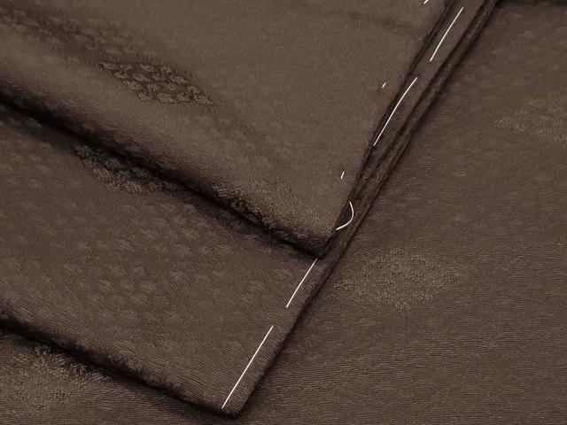 平和屋着物●上質な色無地　菱地紋　黒鳶色　正絹　逸品　未使用　CAAX3111th