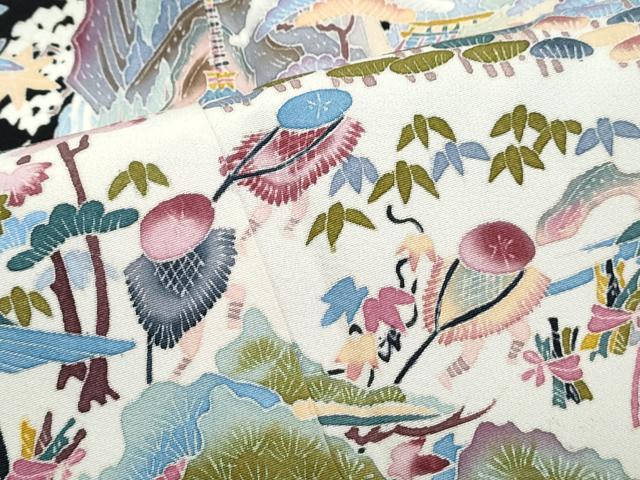 平和屋着物●本加賀友禅作家　村田幸司　黒留袖　人物風景文　暈し染め　正絹　逸品　CAAX3131th 平和屋着物○本加賀友禅作家 村田幸司 黒留袖 人物風景文 暈