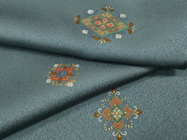 平和屋着物●上質な小紋　菱吉祥花文　正絹　逸品　CAAX4404ut