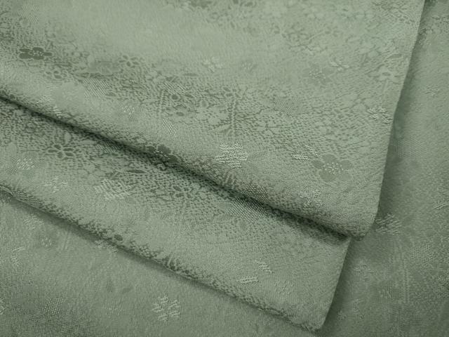 平和屋着物●上質な色無地　舞花地紋　千草色　正絹　逸品　CAAX4450ut