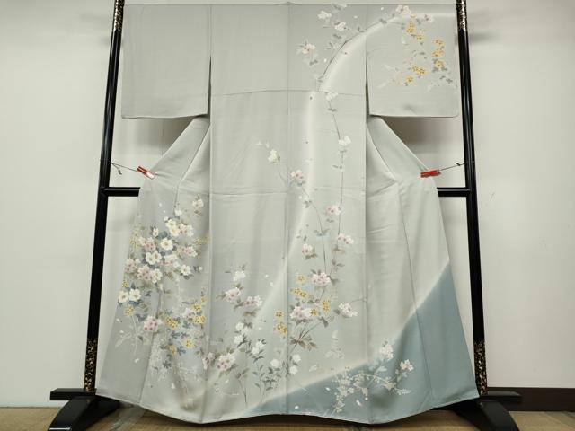 平和屋着物●訪問着　友禅　枝花文　暈し染め　正絹　逸品　CAAX4458ut