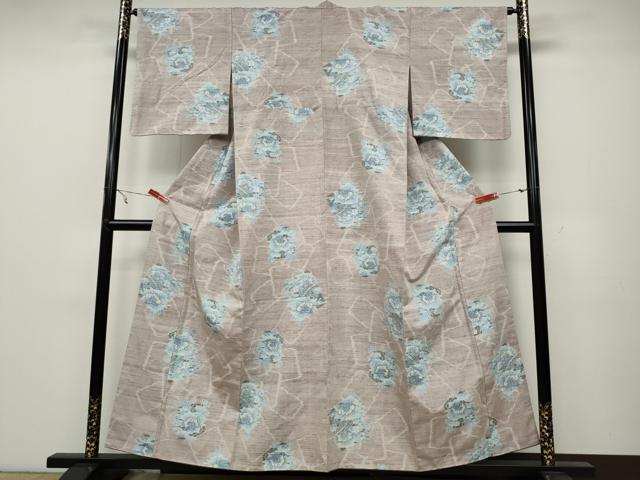 平和屋着物●小千谷紬　破れ色紙花文　銀座越後屋扱い　正絹　逸品　CAAX4486ut 平和屋着物○小千谷紬 破れ色紙花文 銀座越後屋扱い 正絹 逸品 CAAX4486ut