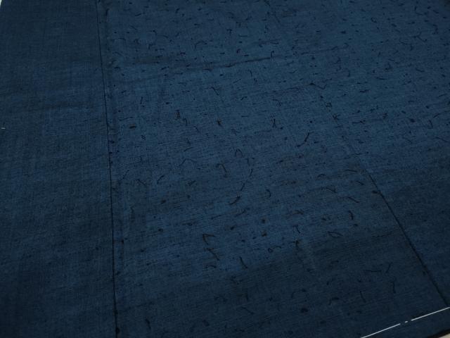 平和屋着物○男性 髭紬 アンサンブル 青藍色 正絹 逸品 未使用 CAAX4537ut 