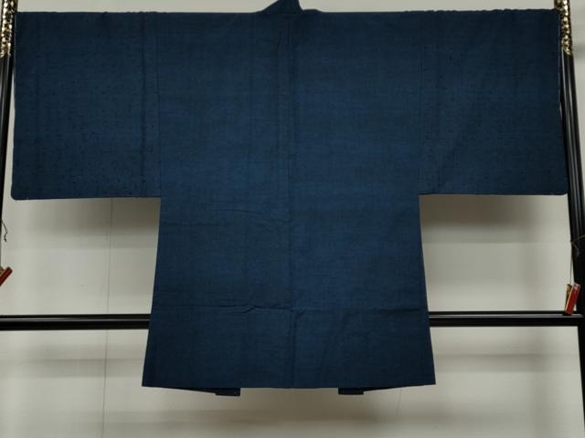 平和屋着物○男性 髭紬 アンサンブル 青藍色 正絹 逸品 未使用 CAAX4537ut 