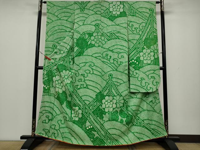 平和屋着物●豪華振袖　総絞り　立波舞花文　正絹　逸品　CAAX4558ut