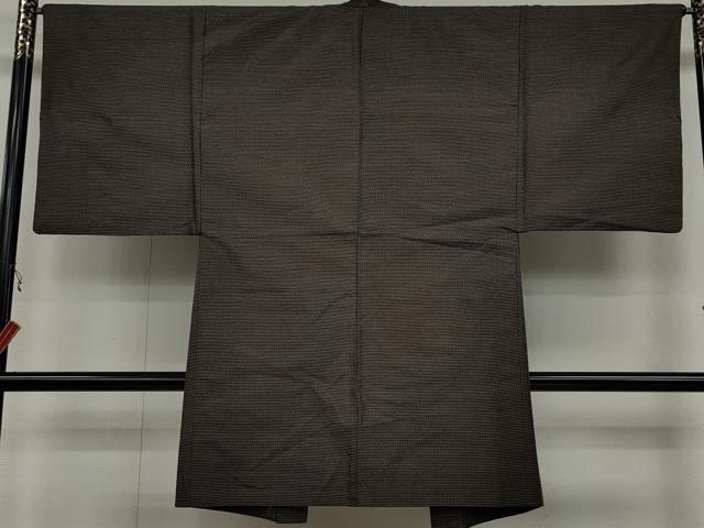 平和屋着物○男性 本場大島紬 アンサンブル 格子柄 正絹 逸品 CAAX4571ut