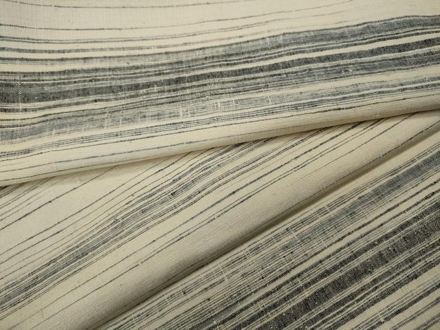 平和屋着物●上質な紬　横段霞文　正絹　逸品　CAAX4578ut