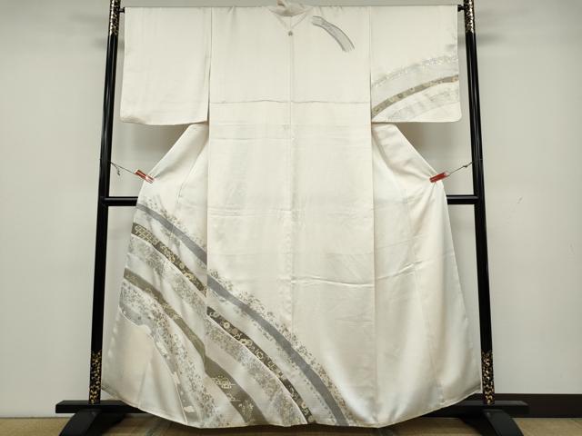 平和屋着物●訪問着　片輪車花唐草文　金銀彩　正絹　逸品　CAAX4614ut