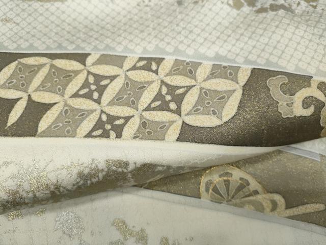 平和屋着物○訪問着 片輪車花唐草文 金銀彩 正絹 逸品 CAAX4614ut 付け下げ